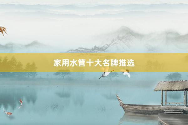 家用水管十大名牌推选